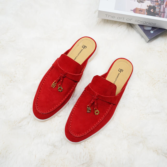 2024New women's anti slip casual loafers, fashionable cashmere flat shoes, spring and autumn men's sports driving casual shoes