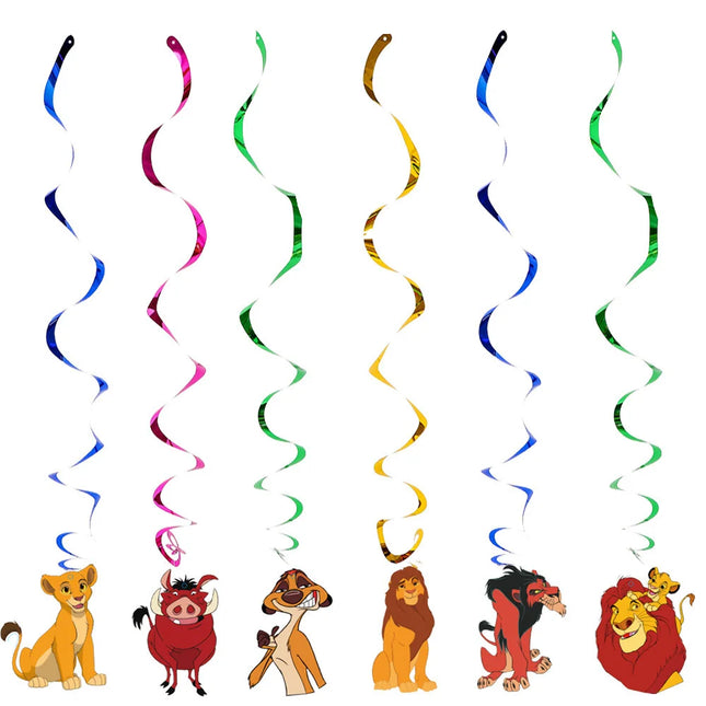 Lion King Birthday Party Decorations Kit Simba Happy Birthday Banner Balloons Cake Cupcake Toppers Hanging Swirls Party Supplies