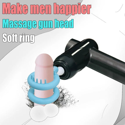 Men's vibrating masturbator Massage gun head soft silicone attachments Adult sexual products Male sex toy fascia gun for penis