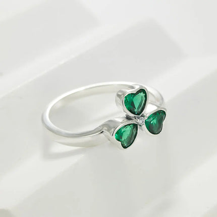 New Rings 925 Silver Ring Original Five-Petal Clover Blue Lotus Ring For Women Luxury Zircon Simple Finger Ring Jewelry Gifts