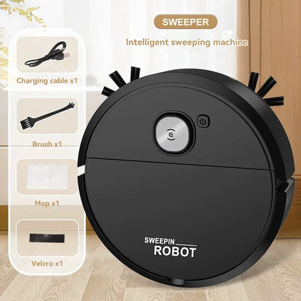 2026 3-in-1 Strong Suction Smart Sweeping Robot Rechargeable Washable Mop For Pet Hair Hard Floor Kitchen Room Sweeping Robot