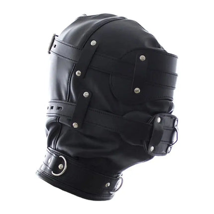 PU Leather Hood Headgear with Dildo Mouth Gag Ball Bdsm Toys Bondage Gear Hood Toys Adult Games Sex Products Sex Toys for Women