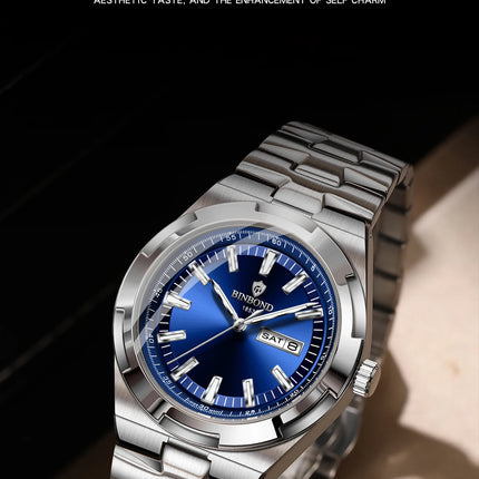 BINBOND New Luxury Quartz Men's Wristwatch Sport Men Watches Waterproof Luminous Date Week Stainless Steel Men's Watch Male Reloj