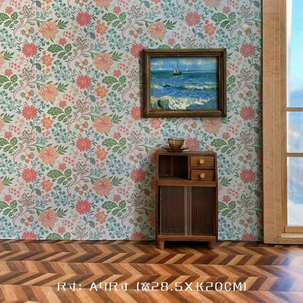 Doll House Wallpaper Background Board Sticker Photo Scenery Wallpaper Miniature Rement Doll Accessories Colorful Wallpaper