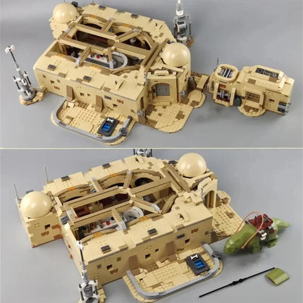 Cheapest The City Mos Eisley Cantina Bricks Building Blocks 3187pcs Space War Spaceport Model Birthday Gifts for Teenage Toys