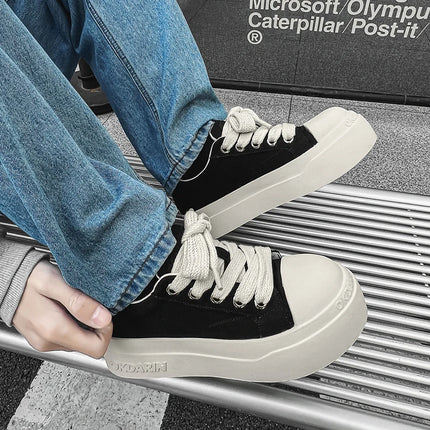 Soft Sole Lace-up Canvas Shoes Outdoor Man Sneakers Hot Sale Mens Casual Shoes Leisure Walk Vulcanize Shoes Skateboard Footwear