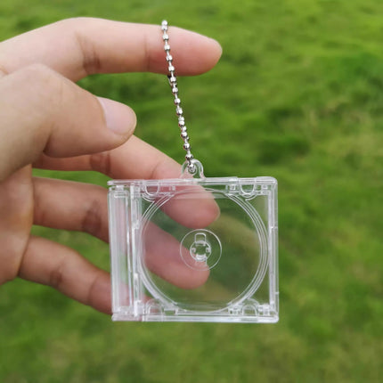 1/50pcs Clear Peripheral Commemorative Album Blank Mini CD Case Pendant For DIY Keychains Backpack Hanging Decoration Keyrings