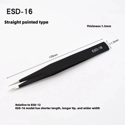 Stainless Steel Tweezers Set,Pointed,Elbow,Flat Head Tweezers Set Hand Tools Industrial Repair Tools Anti-static