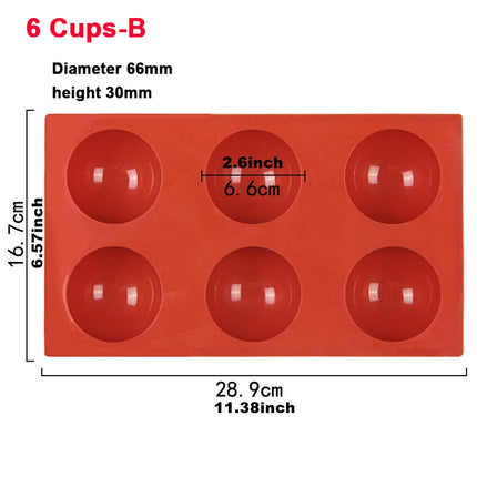 Semi Sphere Silicone Chocolate Mold Half Ball Cake Tray Silicon Dome Baking Moulds DIY Pudding Candy Jelly Kitchen Baking Tool