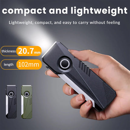 EDC Strong Light Mini Flashlight Type-C Rechargeable RGB Side Light UV Light Torch with Magnetic Pen Clip Inspection Lamp