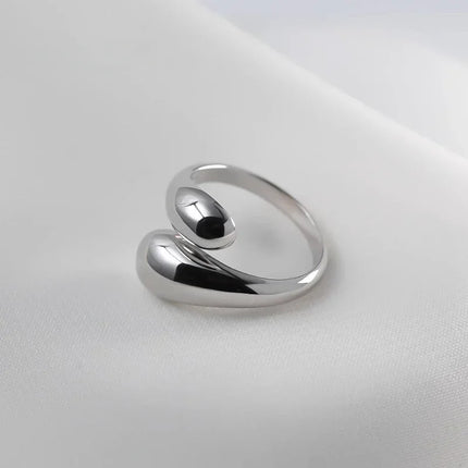 925 Sterling Silver Rings for Women Couple Minimalist Handmade Simple Big Open Ring Party Prevent Allergy Jewelry Holiday Gifts