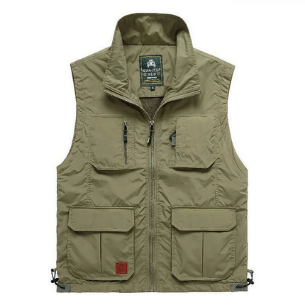 Men's Quick Dry Thin Casual Vest Lightweight Breathable Outdoor Fishing Photography Multi-Pocket Comfortable Vest Top