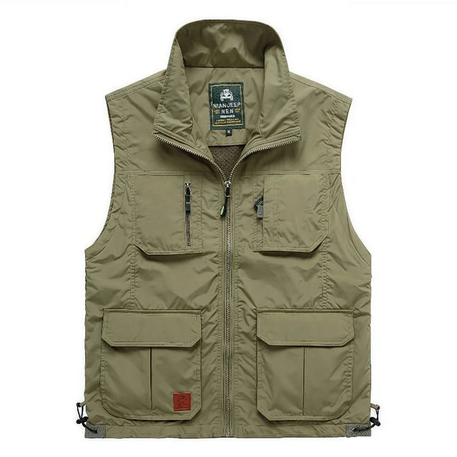 2026 Printing logo Men's Thin Casual Vest Lightweight Breathable Outdoor Fishing Photography Multi-Pocket Comfortable Vest Top