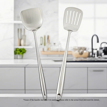 Food Stainless Steel Wok Spatula Metal kitchen utensils Slotted Turner Spoon Ladle Cooking Tools Utensil Set Kitchen Accessories