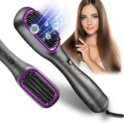 Hatteker EU Hot Air Comb Styling Comb for Straight Curly Electric Air Brush Women Anion Heating Comb Hair Straightening Brush
