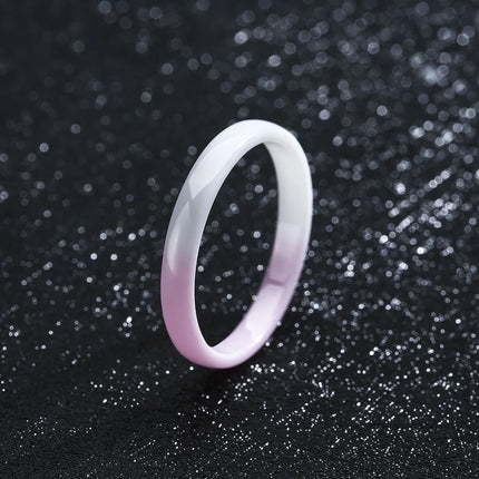3mm Thin Stackable Ceramic Ring Women Minimalist Plain Wedding Band Black White Pink Green Promise Pinky Ring Hypoallergenic