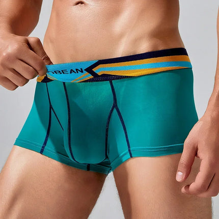 SEOBEAN Men's Sheer Boxer Briefs Nylon Low-Rise Underwear Lightweight Breathable Fashion Stylish Thin See-Through 230215 412114