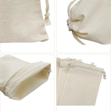 10/20/50 Pcs Dustproof Cotton Storage Bags Gift Fabric Package Plain Drawstring Pouches for Christmas Wedding Party Favors