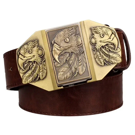Creative Men's Belt Lighter Metal Belt Buckle Small Tool Cigarette Accessories Personalized Fashion Smoking Gift