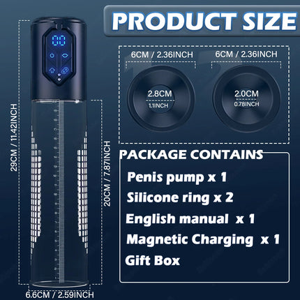 Electric Penis Pump Sex Toys for Men Penis Extension Automatic IPX7 Penis Water Pump Penis Enlargement Dick Erection Penis Train