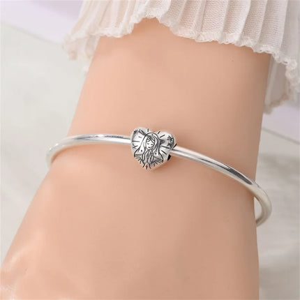 Original New 925 Sterling Silver Prayer Virgin Mary Charms Beads Fit Necklace Bracelet Accessory DIY Jewelry For Women Gift