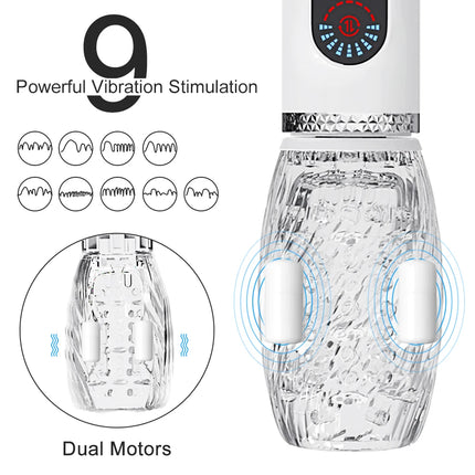 Automatic Rotating Vibrating Male Masturbator Cup Vibration Penis Pump Trainer Masturbation Cup Adult Sex Toys for Men Adults 18