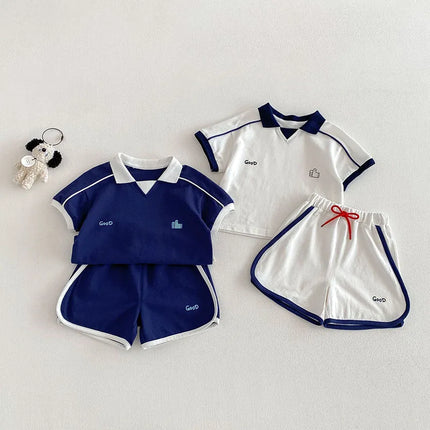 MILANCEL New Summer Kids Polo Shirt 9M-5T Color Blocking Boys Sweatshirt Loose Korean Version Girls T-shirt Children Clothes Top