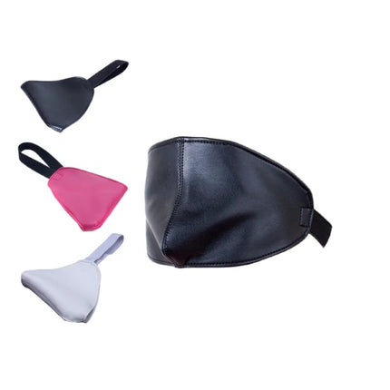 BDSM Bondage Leather Harness Eye Mask with Mystery Cover Nose Blindfold Goggles for Fetish Restrain Senses Adult Game Sex Toys