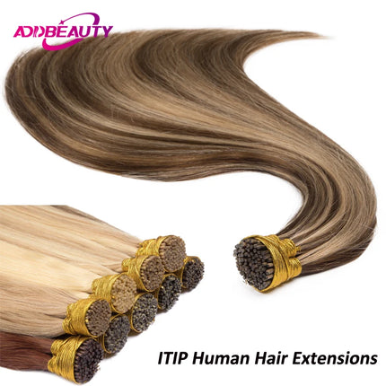 Straight ITIP Human Hair Extension 100% Real Human Hair Extensions 0.8g/pc 1g/pc 50 Strands Capsule Keratin Human Fusion Hair