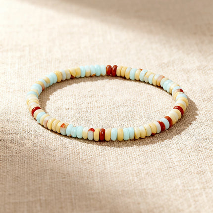 Natural Stone White Jade Abacus Bead Bracelet 4*2mm String for Positive Energy Healing Reiki Protection Good Luck Charm Jewelry
