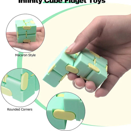 Infinity Cube Fidget Sensory Toy Mini Puzzle Cube Toy Stress Anxiety Relief Magic Puzzle Flip Toy for ADHD Autistic Kids Adult