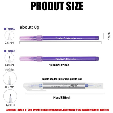 2/6Pcs Skin Marker Pen Tattoo Pens Professional Eyelash Extension Set For Lip Tattoo Eyebrow Piercing Scribe Surgical Skin Tool