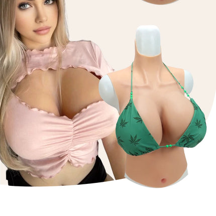 Realistic Silicone Breast Prosthetics for Crossdressing Fake busty boobs Half-Body Style I＆K Cup Comfortable And Natural-Looking