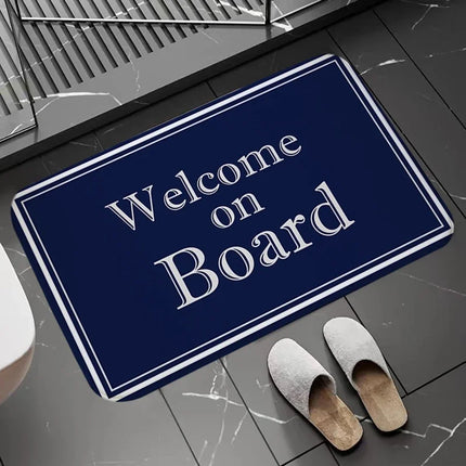 Bath Mats Chic Nautical Anchor Boat Navy Blue Stripes Bathroom Floor Carpet Washable Non-slip Living Room Door Kitchen doormat