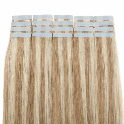 Real Human Hair Straight Tape In Extensions Double Sided For Skin Weft Tape In Hair Extensions 20Pcs Seamless Hair Extensions
