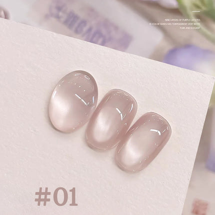 1-12pcs TC Popular Purple Cat Eye Nail Polish Gel Set UV Gel Soak Off Nail Magnetic Gel Polish Nail Art DlY For Salon At Home