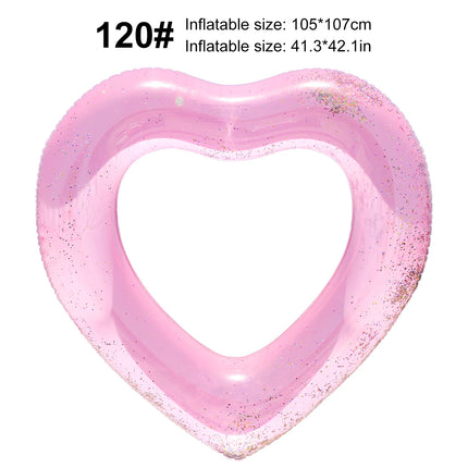 1PC Blue Sequin Heart Pool Float for Adults - Glitter Inflatable for Summer Beach Party | Gift Idea