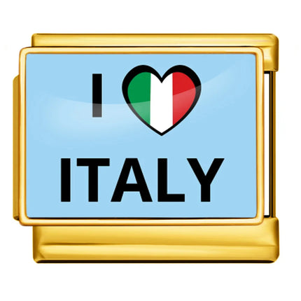 2025 Hot Selling Creative English Landmark Italian Charm Chain 9mm Stainless Steel Modular Bracelet Jewelry Wholesale