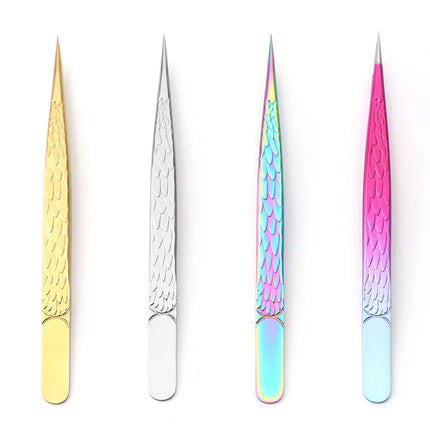 Professional Eyelash Tweezers for Lash Extension, Stainless Steel High Precision Eyelash Extension Eyebrow Tweezers