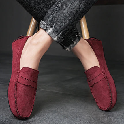 Fashion Suede Men Casual Shoes Breathable Leather Mens Loafers Slip on Male Driving Shoes Luxury Brand Comfortable Boat Shoes