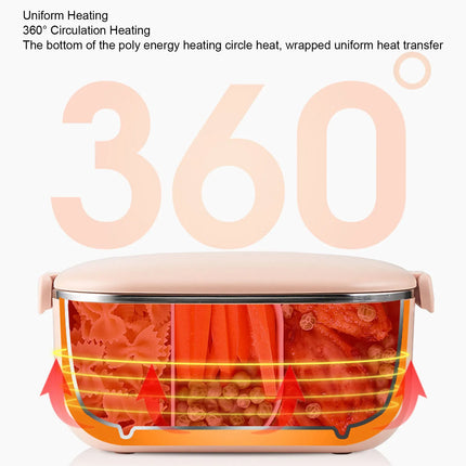 1L Capacity Electric Lunch Box Stainless Steel Bento Box Leakage Proof Portable Food Warmer Heater for Office