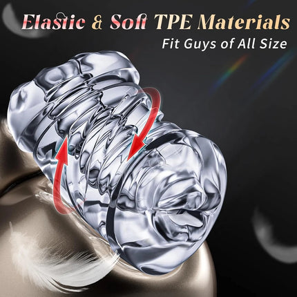 Realistic Couple Pocket Pussy Masturbators Cup Squeezable Stroker Men Spiral Texture Open Cover Sucking Male for Men Sex Toy