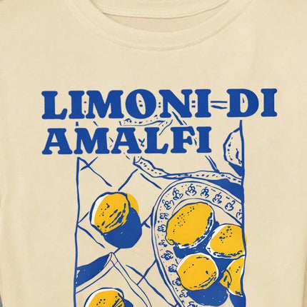 Limoni Di Amalfi Lemon Graphic Women New Trend Collection T-Shirt Crew Neck Lettering Spring Summer Fashion