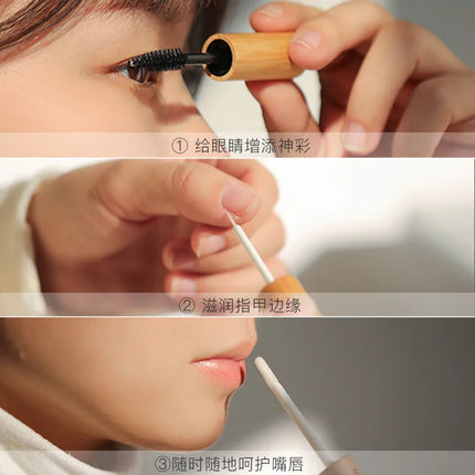 Natural Health Bamboo Lip Gloss Glaze Tube Eyelash Mascara Bottle High-grade Eyeliner Container DIY Nail Edge Oil Empty Tube
