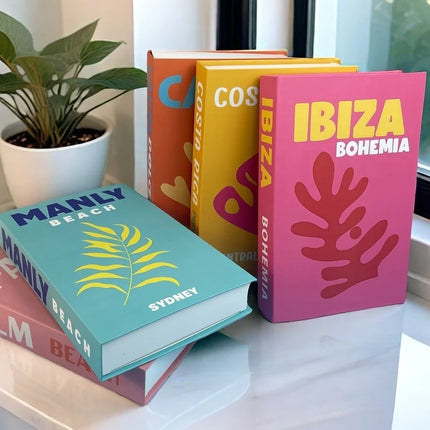 New Travel Decorative Books Book Decoration Luxury Fake Books Decor Table Storage Box Shelf Ornaments Interior Desk Aesthetic