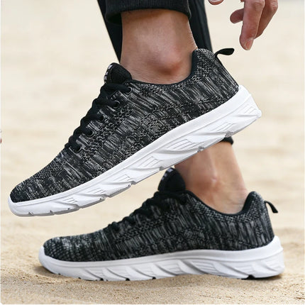 2026 New Trendy Men's Knit Sneakers Breathable Lightweight Casual Shoes Non-slip Soft Sole Comfortable Walking Sports Shoes for Men