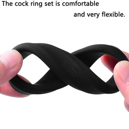 6 Pcs Male Penis Rings Cock Rings Sleeve Delay Ejaculation Silicone Beaded Time Lasting Erection Sex Toys For Men Adult Games