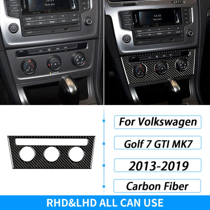 For Volkswagen Golf 7 GTI MK7 2013-2019 Carbon Fiber Gear Shift Air Outlet Window Lift Dashboard Suit Trim Car Interior Sticker