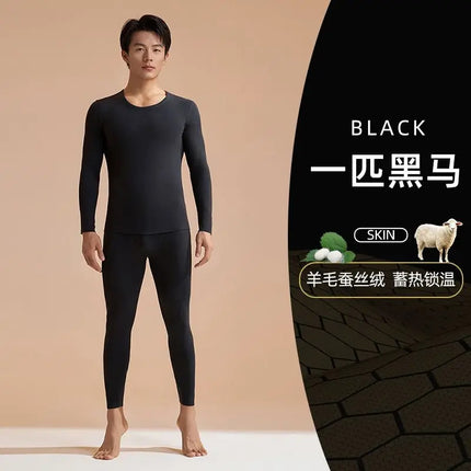 Women's Thermal Underwear Winter Clothes two piece set Long johns Cashmere Silk Thickened Seamless Warm Lingeries for woman Men
