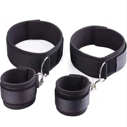18+ Couple BDSM Bondage Kit - Soft Adjustable Wrist & Thigh Cuffs, Beginner-Safe Restraints Toy for Women Adult Supplies